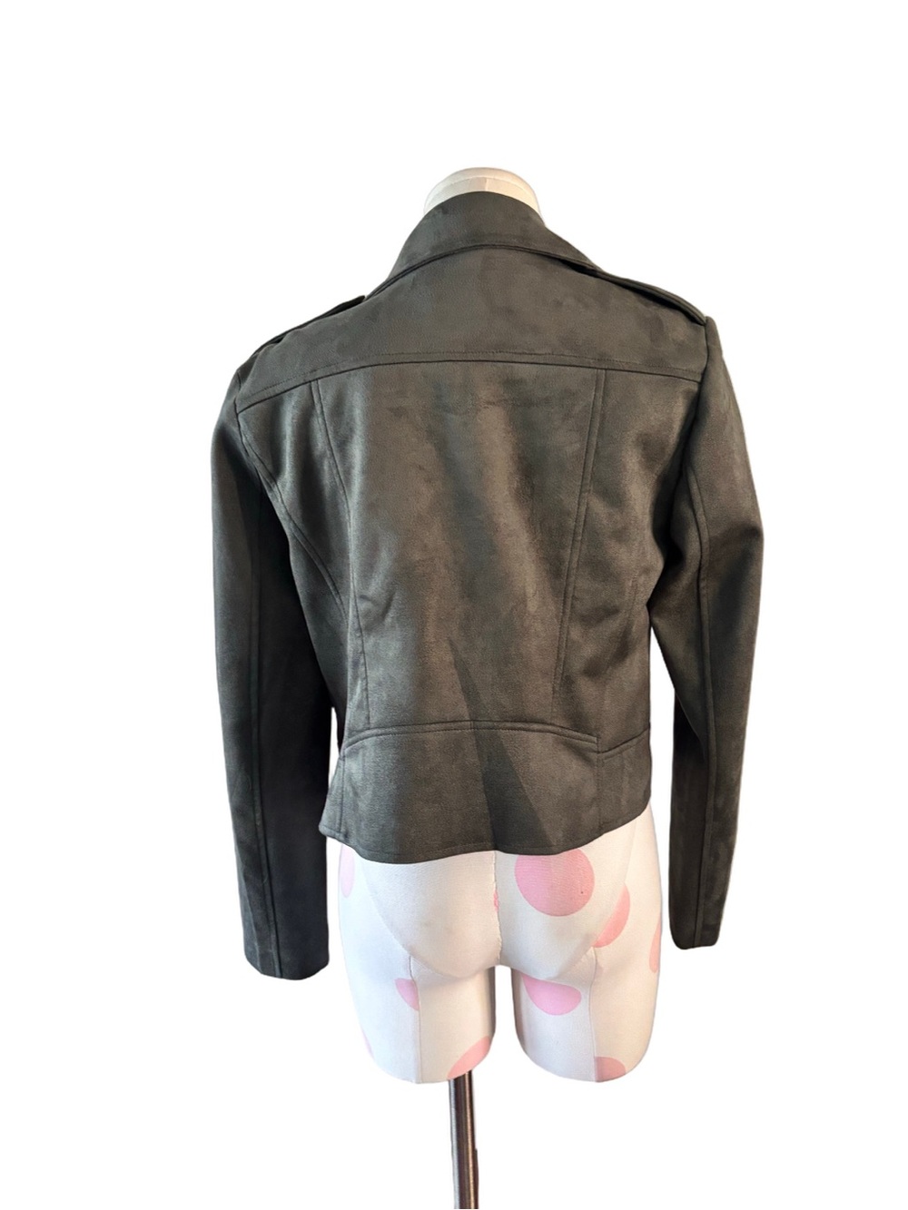 Olive Sage Faux Suede Moto Jacket – BB Dakota Steve Madden – M - Picture 6 of 8
